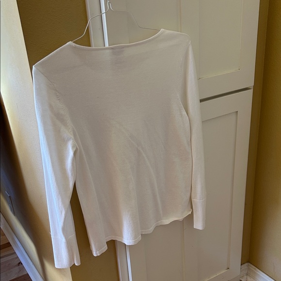 Chico's Ivory Long Sleeve Top - Picture 3 of 4